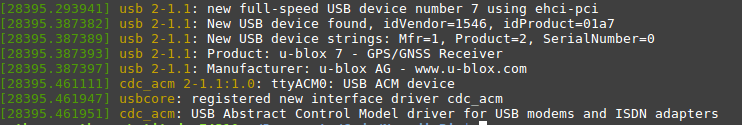 Getting GPS device allocation from dmesg output